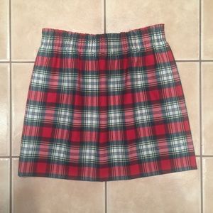 NWT J. Crew Red & Green Plaid Mini Skirt